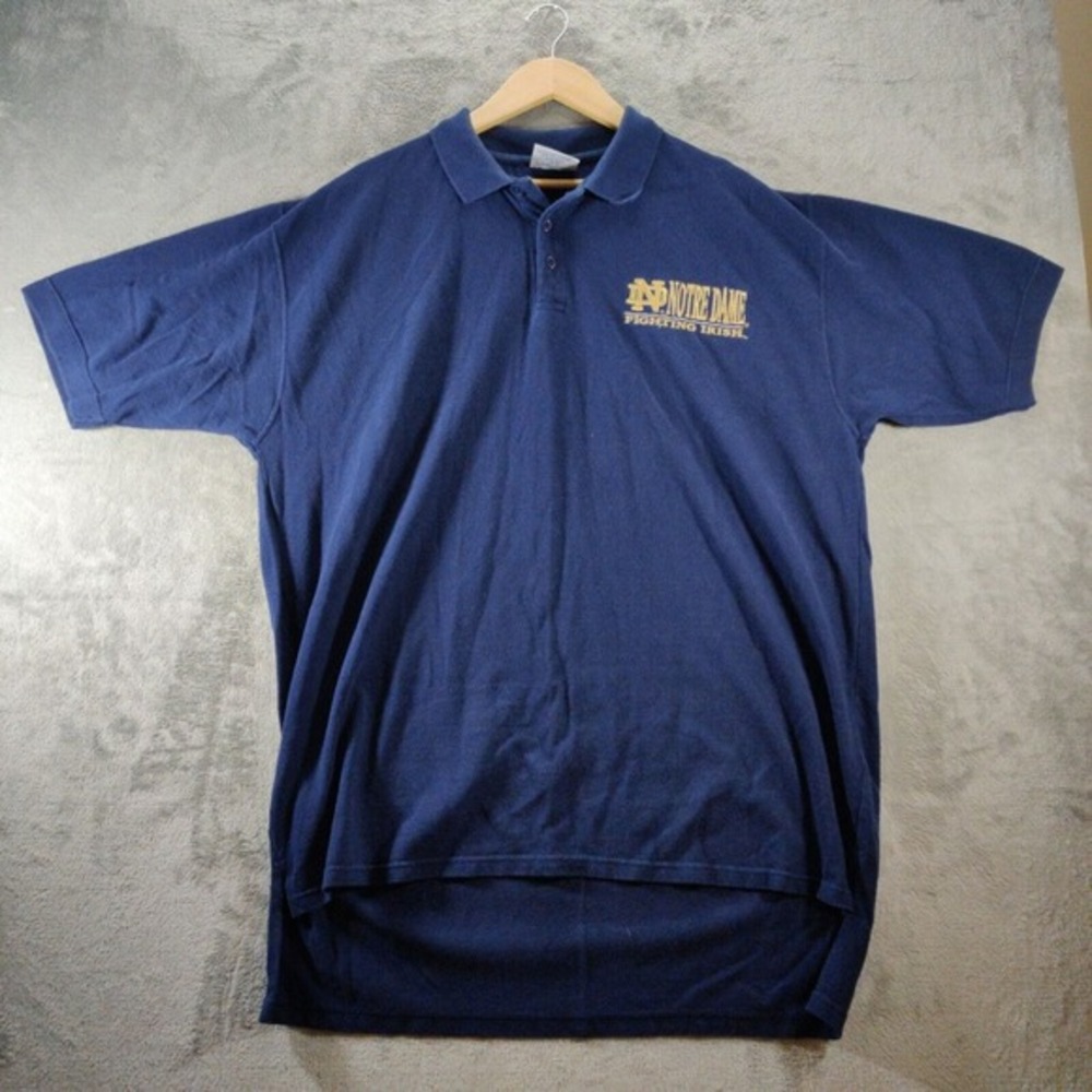 Majestic Shirt Men's XL‎ Navy Blue Notre Dame Irish Gameday Polo Vintage